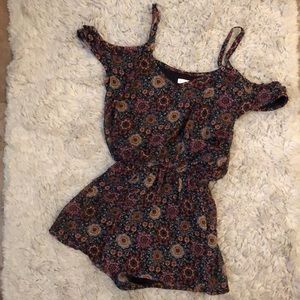 Black Print Romper